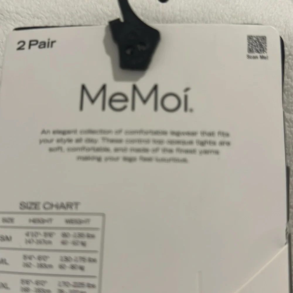 NWT MeMoi Opaque Tights - 2 Pair Size M/L